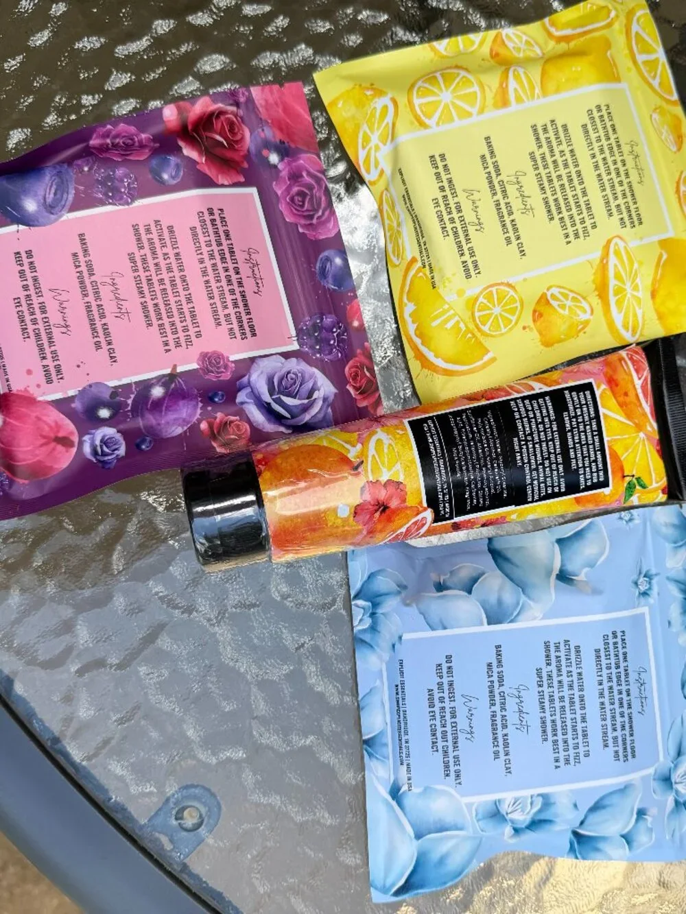 BRAND NEW!  EXPLICT ESSENTIALS 4 Piece Set - Lotion + Shower Steamers